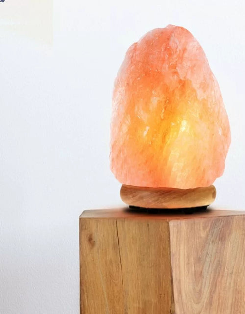 Load image into Gallery viewer, Himalayan Salt Lamp with Dimmer Switch, Handcrafted with Wooden
