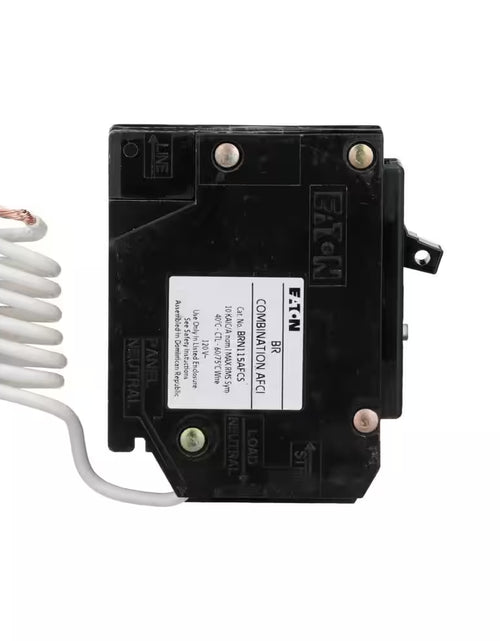 Load image into Gallery viewer, 15 Amp 120-Volt, Single-Pole AFCI Circuit Breaker Type BR Pigtail Neutral
