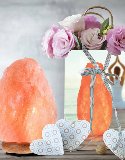 Load image into Gallery viewer, Himalayan Salt Lamp with Dimmer Switch, Handcrafted with Wooden
