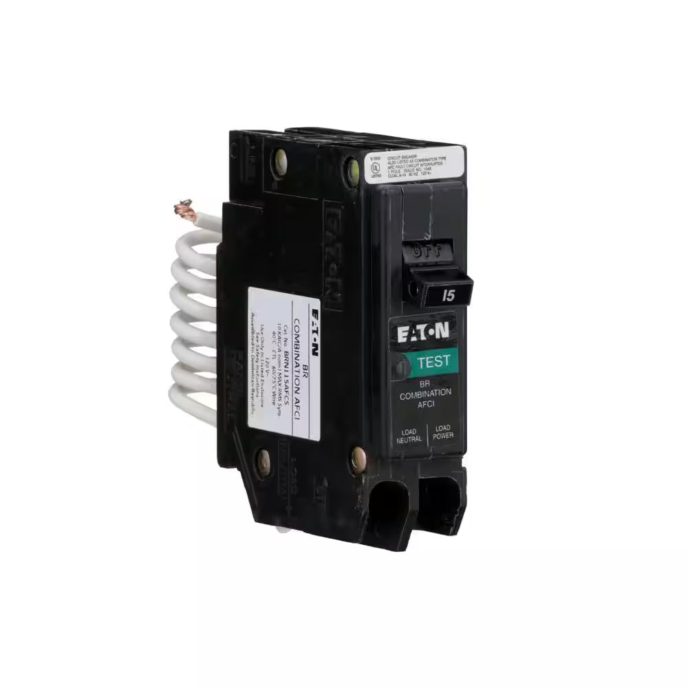 15 Amp 120-Volt, Single-Pole AFCI Circuit Breaker Type BR Pigtail Neutral